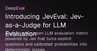 Introducing Jev-as-a-judge preview