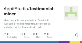 Testimonial miner preview