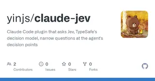 jev Claude Code plugin (yinjs) preview