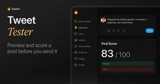 SuperX tweet tester preview